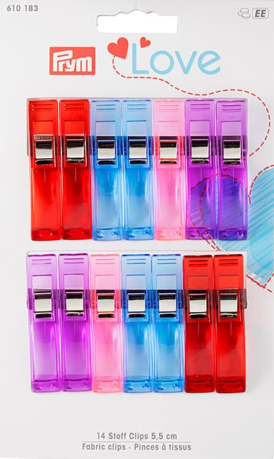 Прищепки большие Prym Love для работы с тканями, 5,5 см, 14 шт