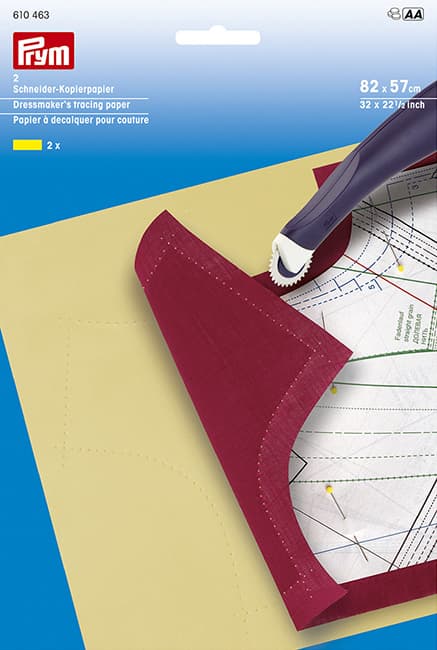 Бумага копировальная для переноса выкройки 82х57см, 2 листа, желтая