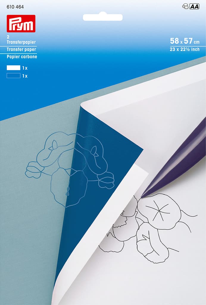Бумага копировальная для переноса выкройки 56х40см, 2 листа, белая/синяя