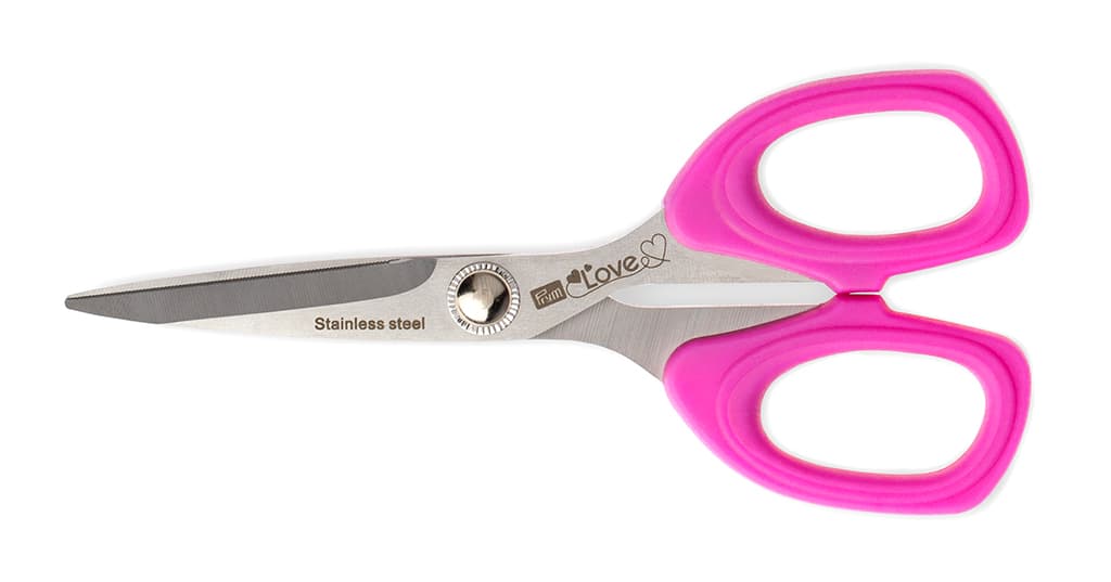 Ножницы прямые Prym Love 13см с микрозубьями для тонких тканей, розовые