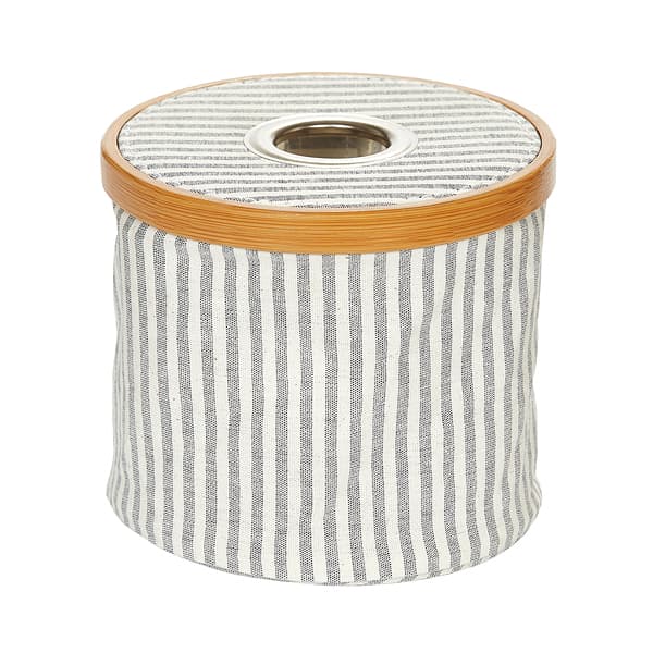 Футляр-держатель для пряжи (13,5х16), ткань/бамбук, серая полоска