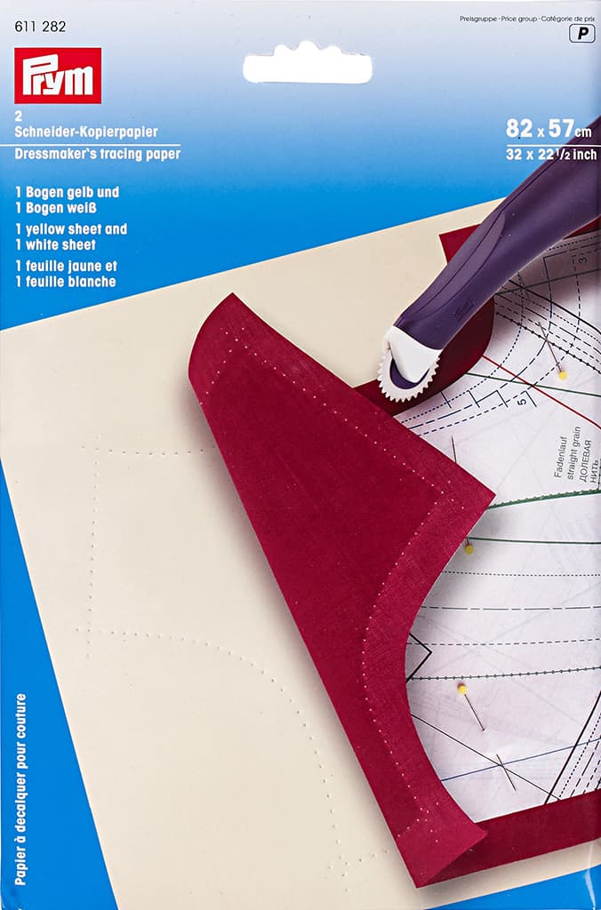 Бумага копировальная для переноса выкройки 82х57см белая и желтая (2 листа)