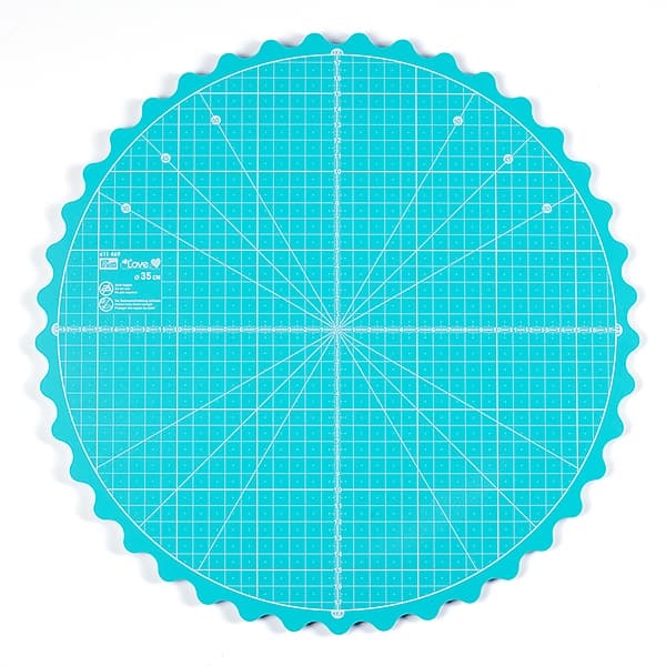 Поворотный раскройный коврик Prym Love, бирюзовый 35см