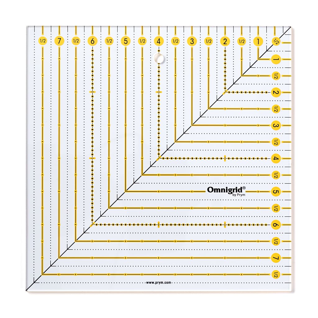 Линейка для пэчворка, квадрат 8х8 дюймов