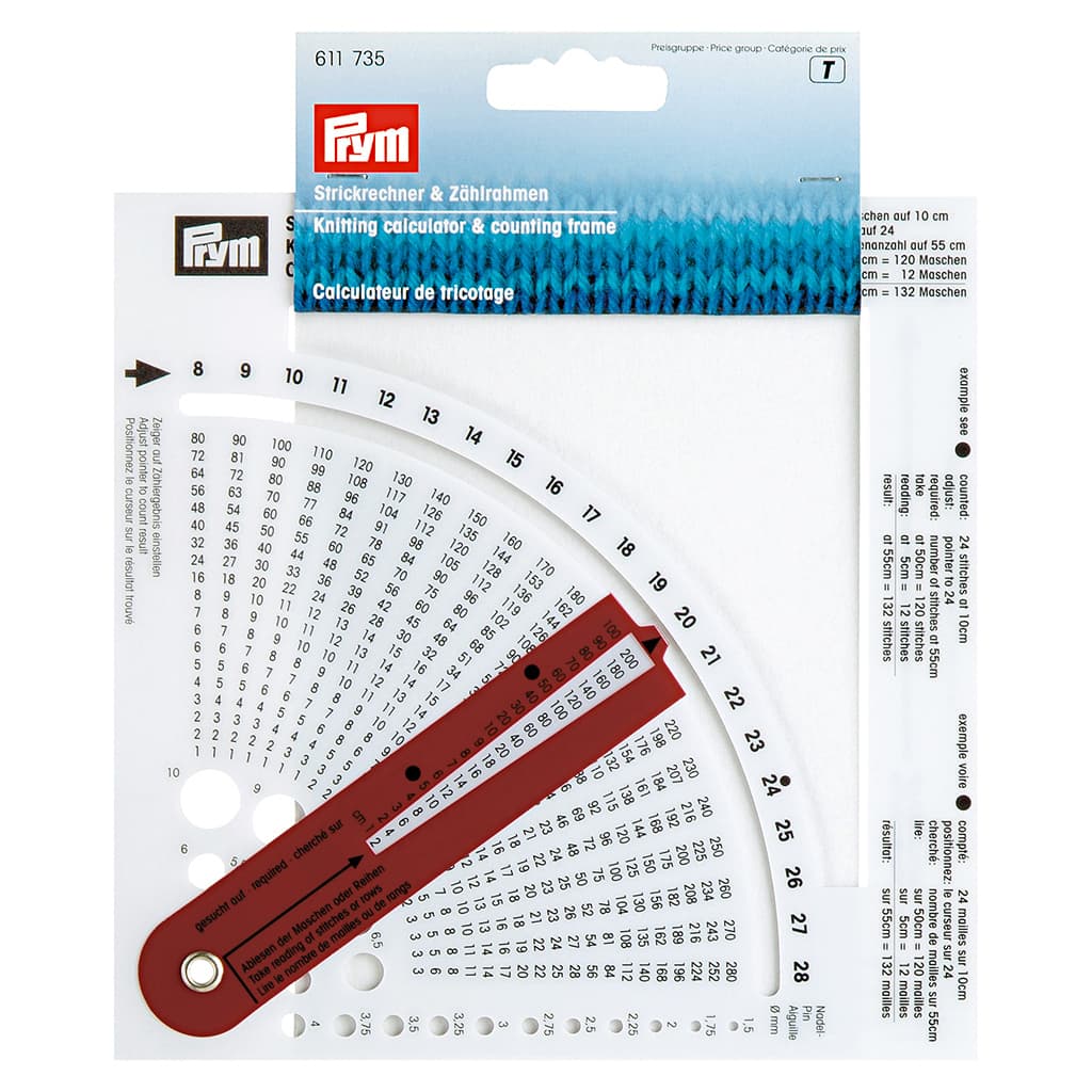 Универсальная линейка для расчета плотности вязания