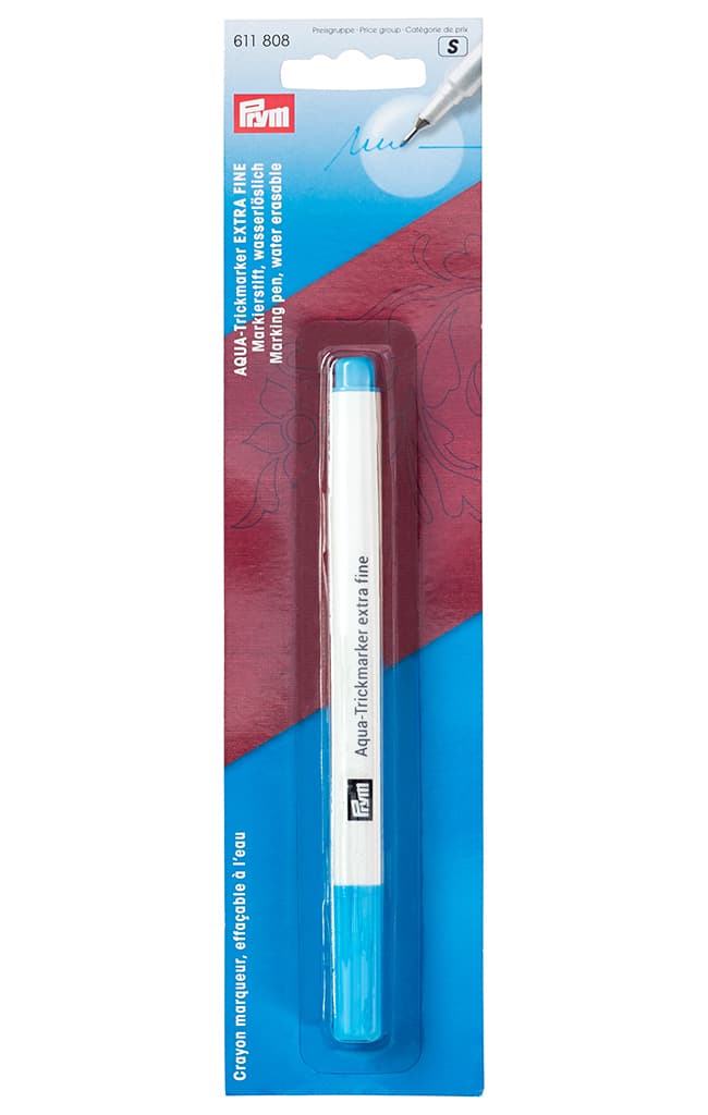 Маркер водорастворимый тонкий (аква-трик-маркер) для ткани, голубой
