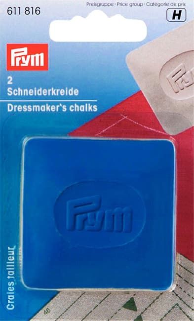 Мел портновский желтый и синий 50х50мм 2шт