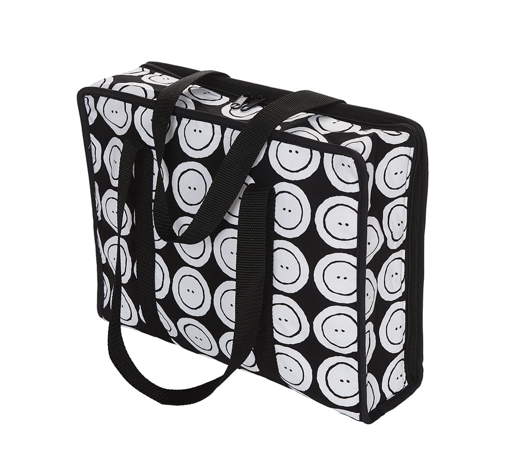 Плоская сумка для аксессуаров (34х26х9,5), черная с пуговицами - №1