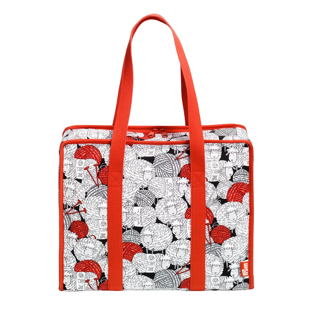 Плоская сумка для аксессуаров (34х26х9,5), овцы/клубки пряжи