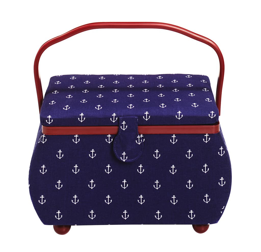 Шкатулка, обтянутая тканью (32х20,5х20), морской орнамент