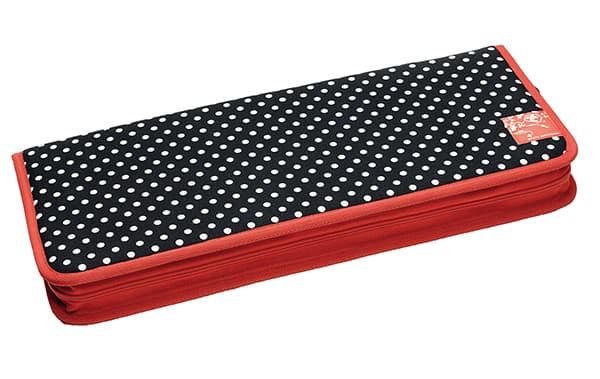 Органайзер для спиц (43х20), черный в белый горох