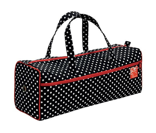 Сумка для рукоделия (44х14х17), черная в белый горох