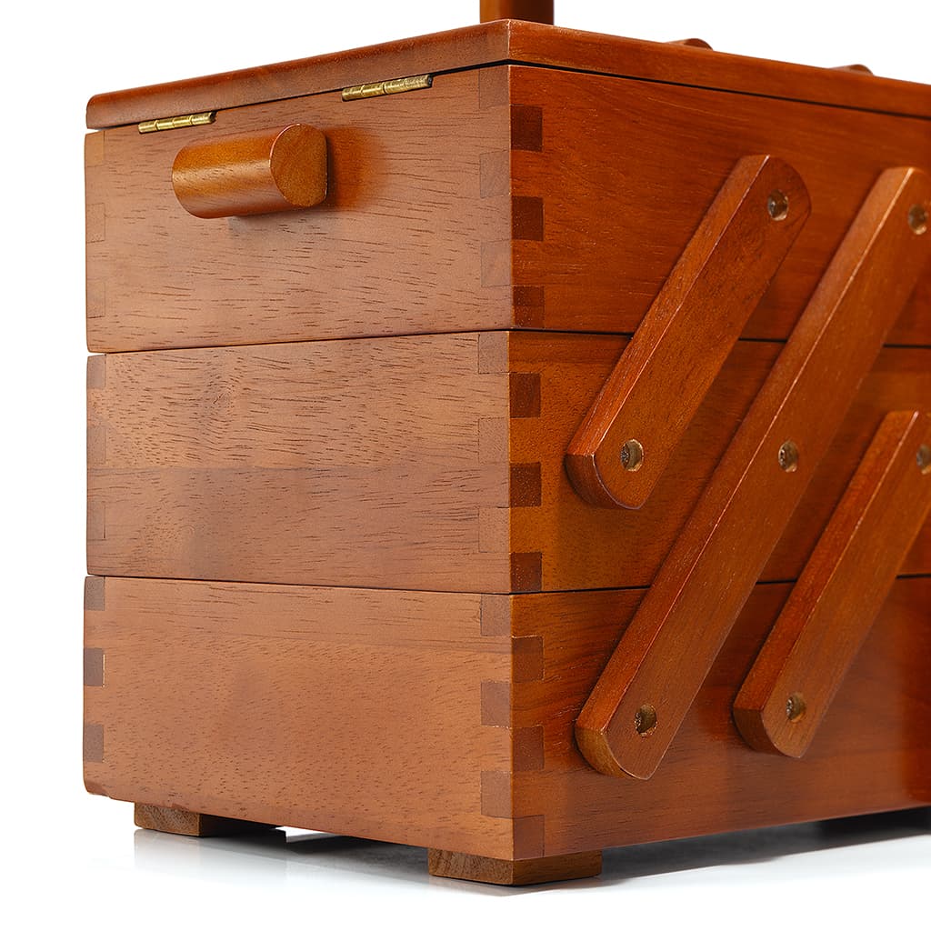 Шкатулка для рукоделия L (45х23х28), дерево темное - №1