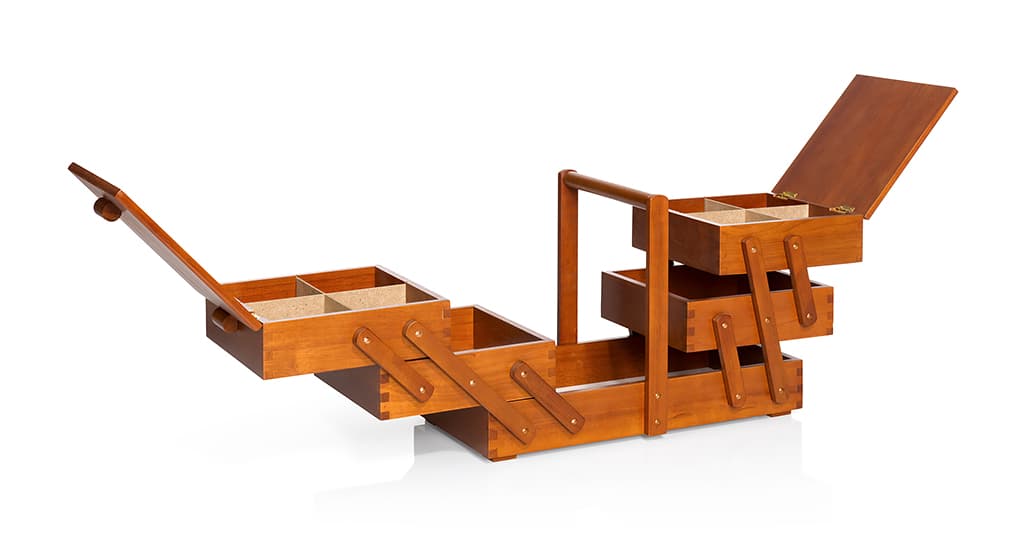 Шкатулка для рукоделия L (45х23х28), дерево темное - №2