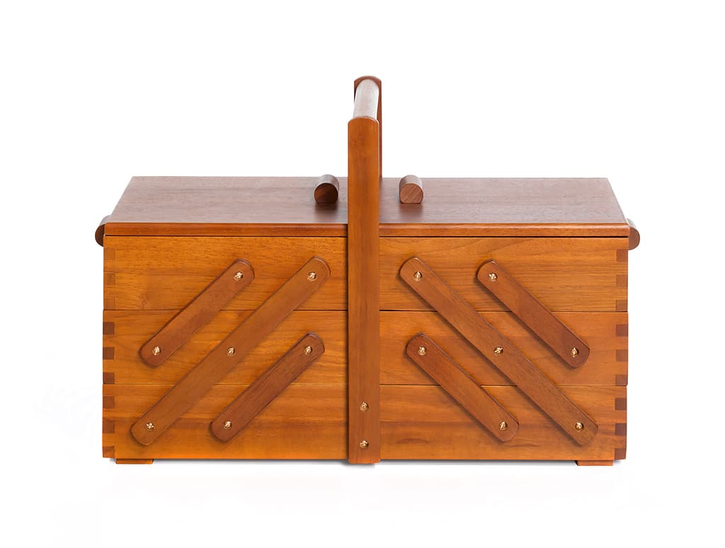 Шкатулка для рукоделия L (45х23х28), дерево темное