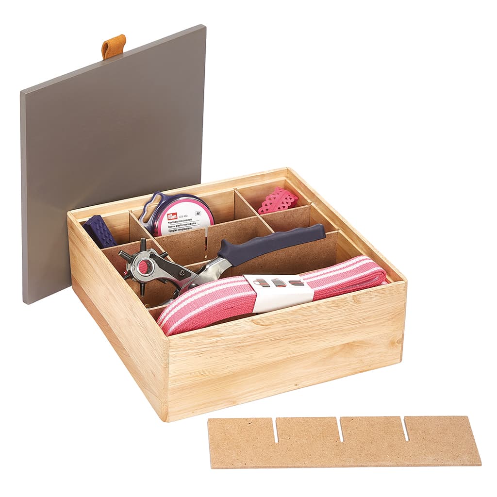 Коробка для аксессуаров M (25х25х9), дерево светлое/серо-бежевый - №2