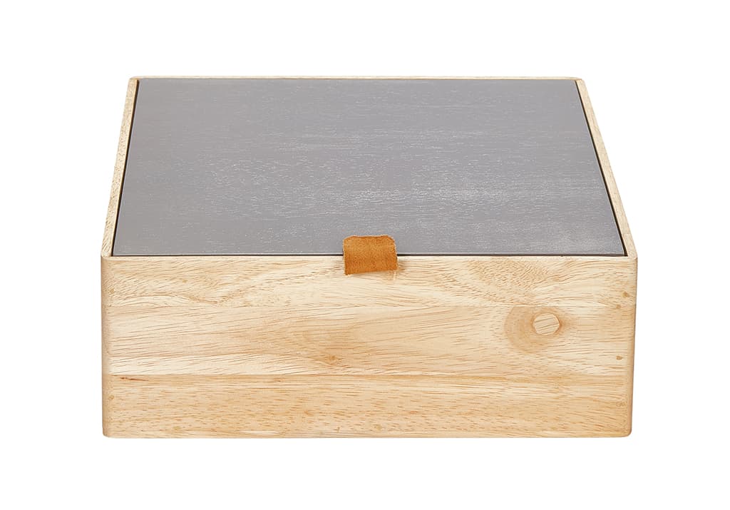 Коробка для аксессуаров M (25х25х9), дерево светлое/серо-бежевый