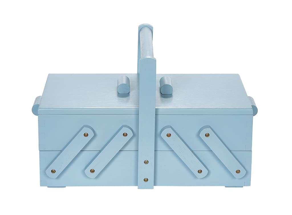 Шкатулка для рукоделия S (36х19х22), дерево, голубая