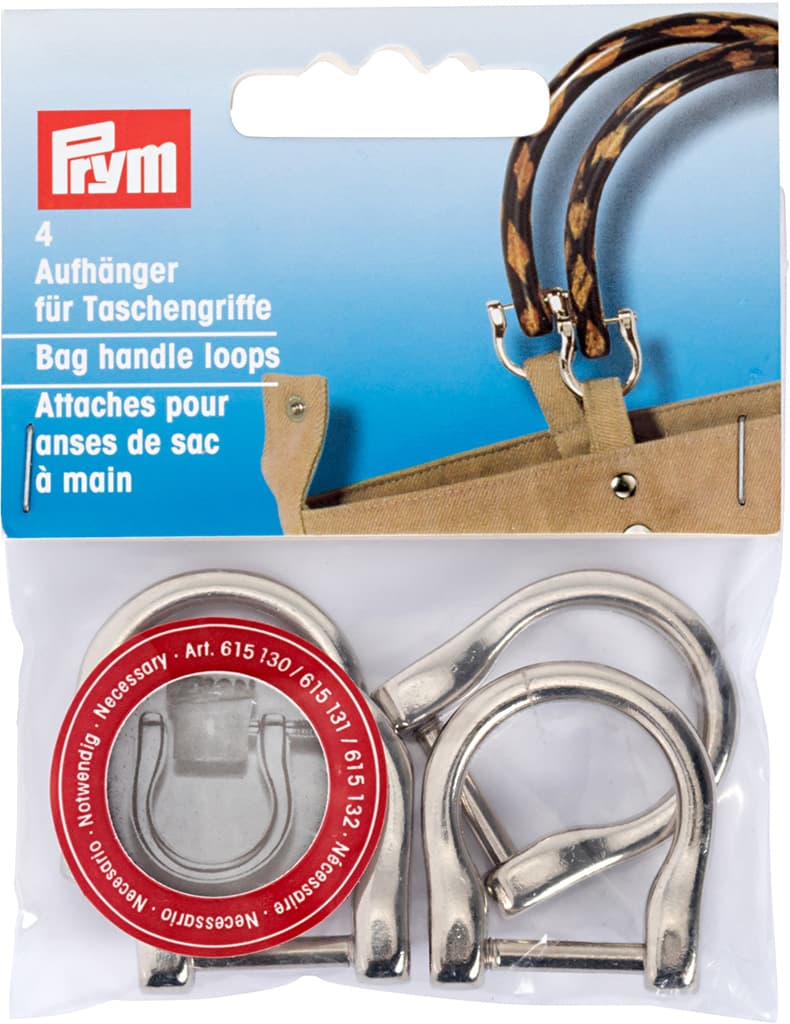 Крепления к ручкам для сумок "Kim" (615101) серебристые