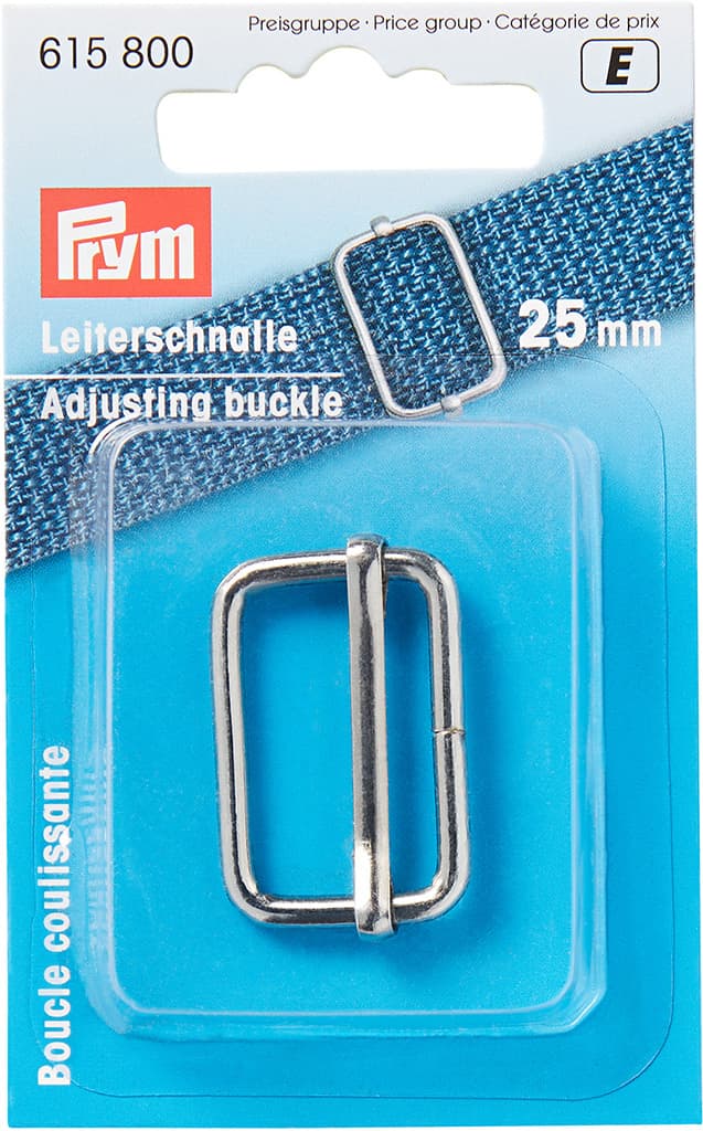 Застежка-пряжка регулировочная для сумок и рюкзаков 25мм серебристая