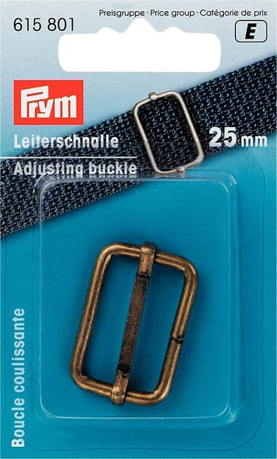 Застежка-пряжка регулировочная для сумок и рюкзаков 25мм цвет состаренной латуни