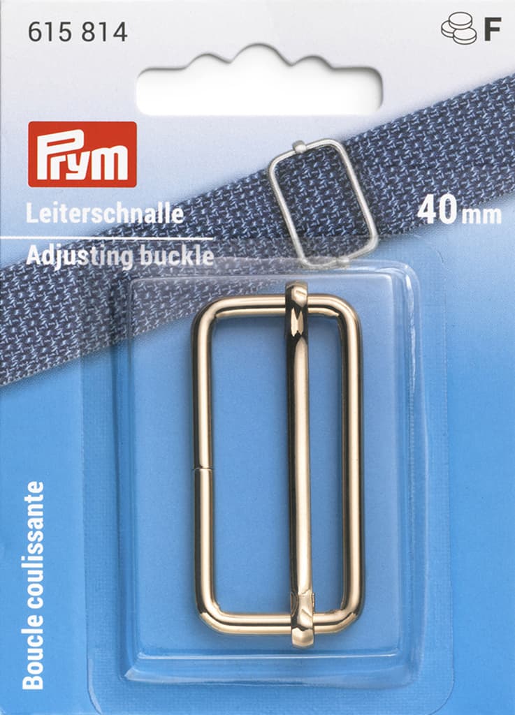 Застежка-пряжка регулировочная для сумок и рюкзаков 40мм светлое золото