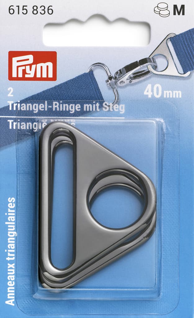 Треугольные кольца с двумя отверстиями 40мм 2шт цвет оружейного металла