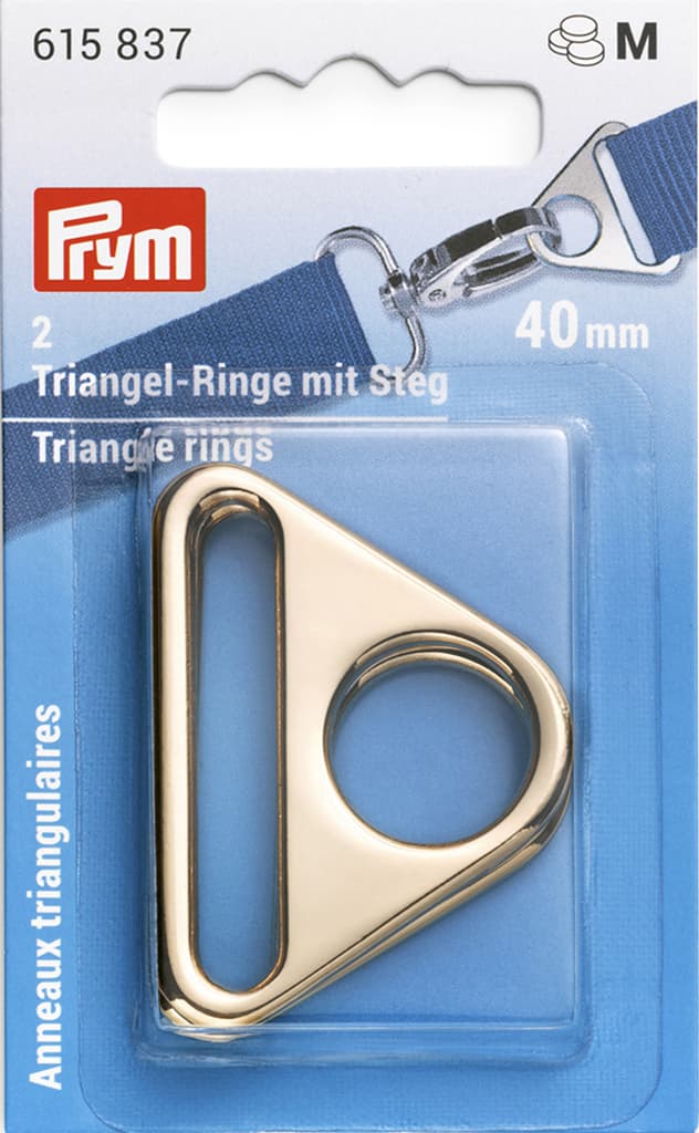 Треугольные кольца с двумя отверстиями 40мм 2шт светлое золото