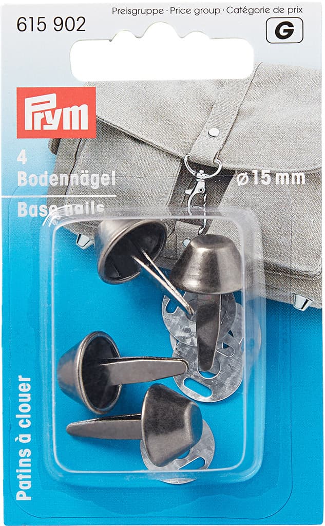 Ножки для дна сумки 15мм 4шт цвета состаренного серебра