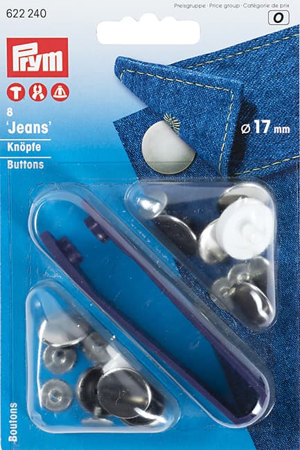 Кнопки "Jeans" серебристый 17мм (8шт) undefined
