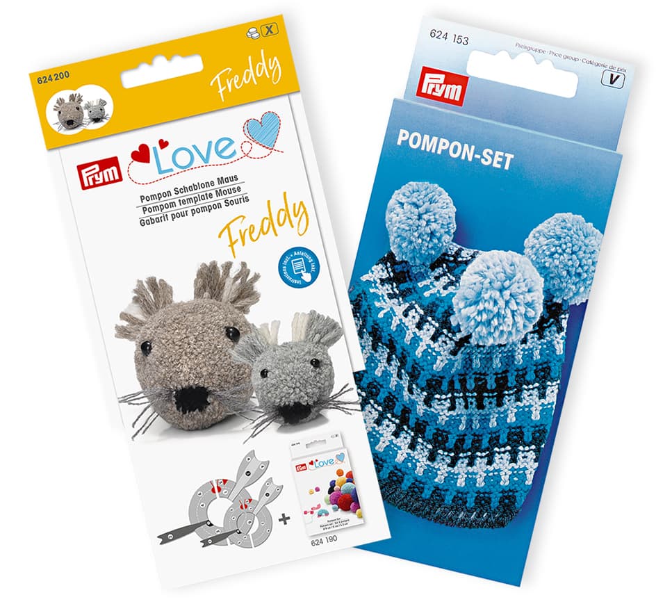 Устройство для изготовления помпонов + шаблон Мышонок Набор для изготовления помпонов (4 размера), Мышонок Фреди