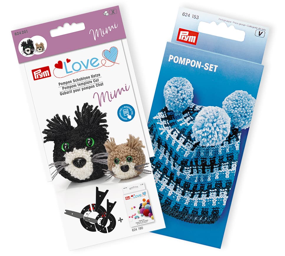 Устройство для изготовления помпонов + шаблон Кошка Набор для изготовления помпонов (4 размера), Кошка Мими