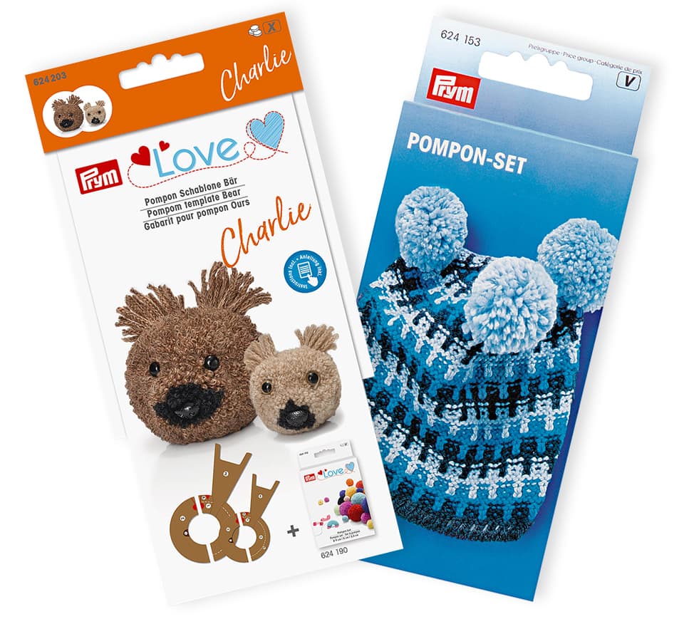Устройство для изготовления помпонов + шаблон Медведь Набор для изготовления помпонов (4 размера), Медведь Чарли