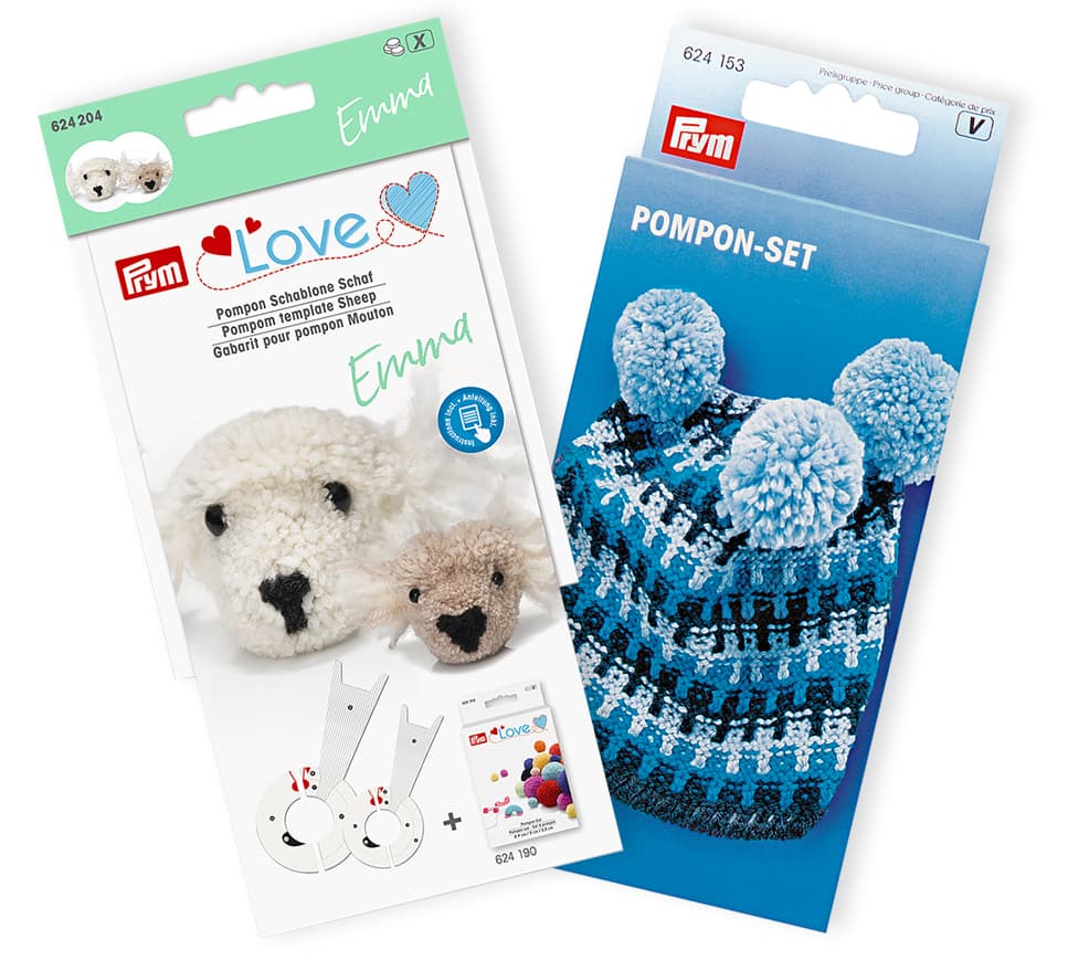Устройство для изготовления помпонов + шаблон Овца Набор для изготовления помпонов (4 размера), Овца Эмма