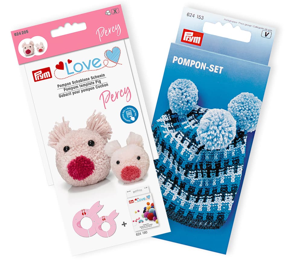 Устройство для изготовления помпонов + шаблон Поросенок Набор для изготовления помпонов (4 размера), Поросенок Перси