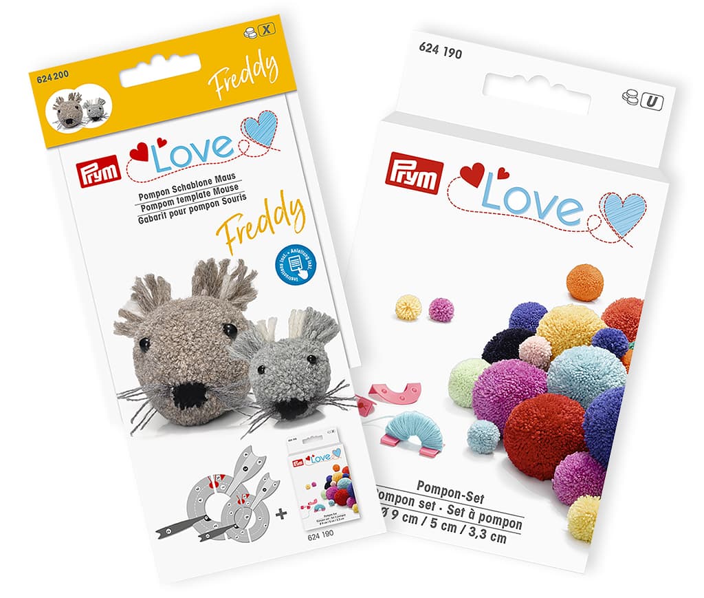 Устройство для изготовления помпонов Prym Love + шаблон Мышонок Набор для изготовления помпонов Prym Love (3 размера), Мышонок Фреди