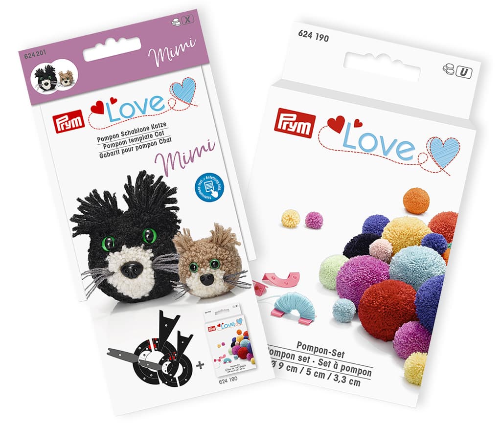 Устройство для изготовления помпонов Prym Love + шаблон Кошка Набор для изготовления помпонов Prym Love (3 размера), Кошка Мими