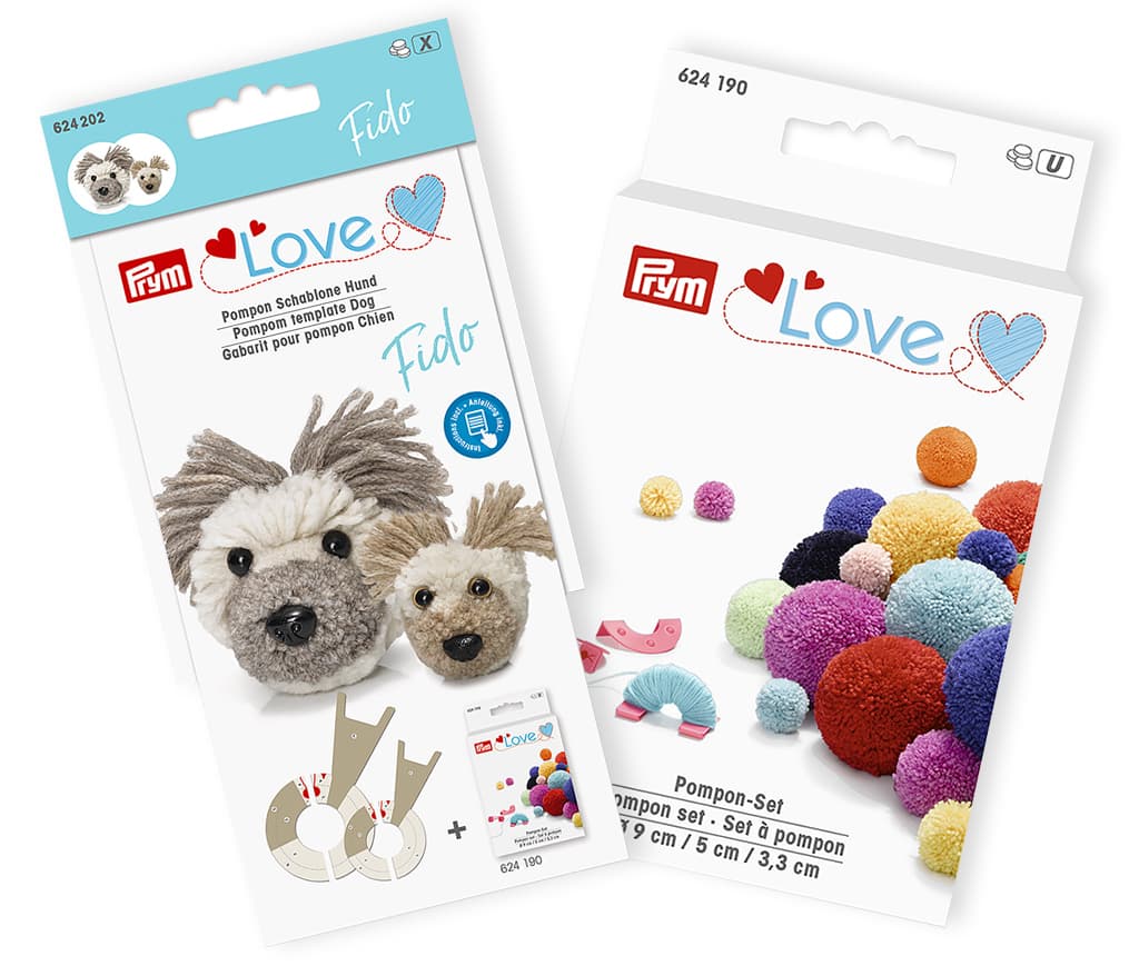 Устройство для изготовления помпонов Prym Love + шаблон Собака Набор для изготовления помпонов Prym Love (3 размера), Собака Фидо