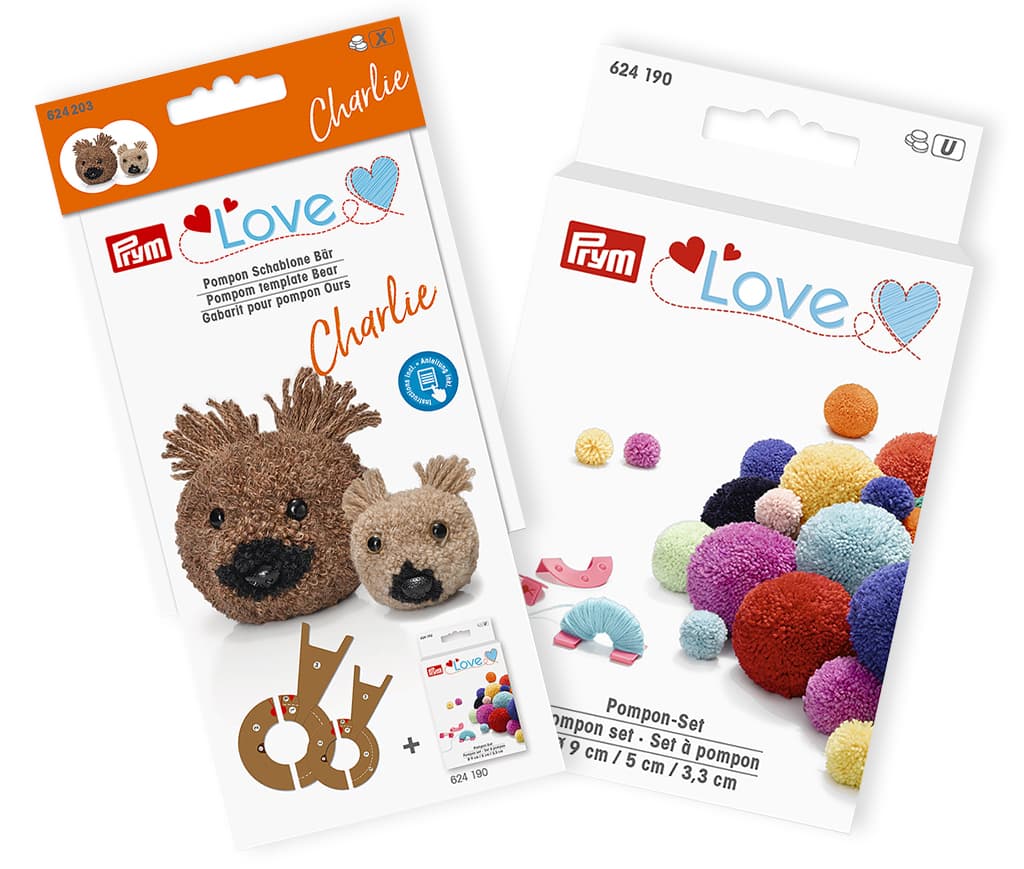 Устройство для изготовления помпонов Prym Love + шаблон Медведь Набор для изготовления помпонов Prym Love (3 размера), Медведь Чарли