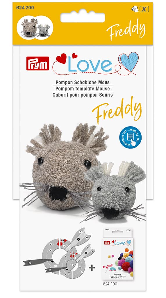 Шаблон для помпона Prym Love, Мышонок Фреди
