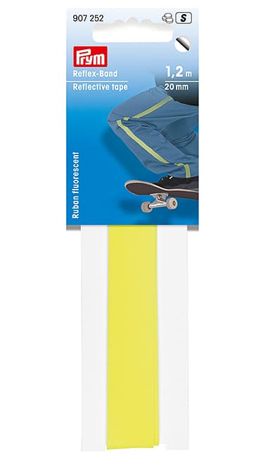 Светоотражающая самоклеящаяся лента 20мм х 1,2м, лимонная