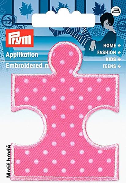 Аппликация Пазл розовый/белый горох