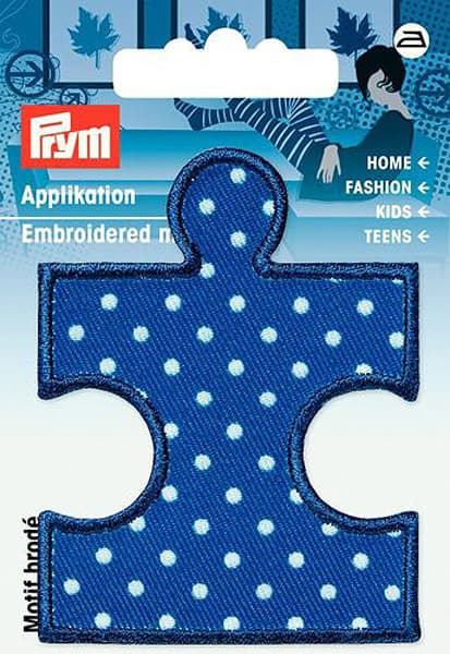 Аппликация Пазл синий/белый горох