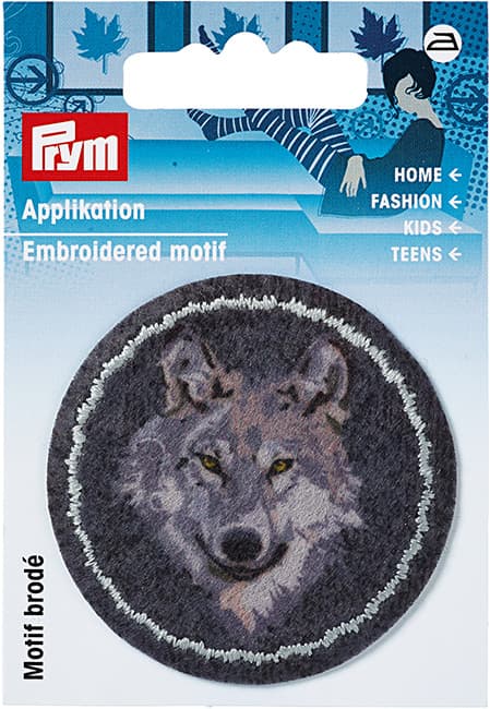 Аппликация Голова волка на темно-сером фоне