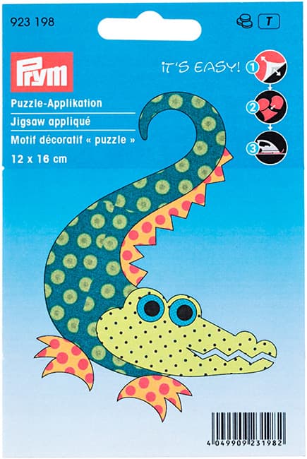 Аппликация Крокодил разноцветный 12х16см