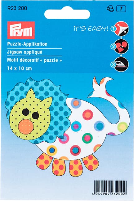 Аппликация Лев разноцветный 14х10см