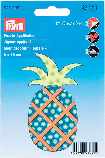 Аппликация Ананас разноцветный 8х15см