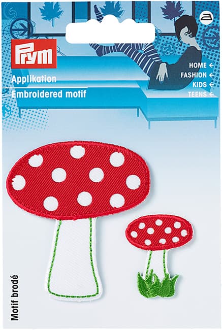 Аппликация мухоморы 52х55мм 25х30мм 2шт.