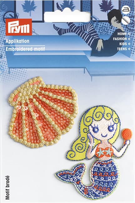 Аппликация Русалка и ракушка 60х45мм, 45х55мм