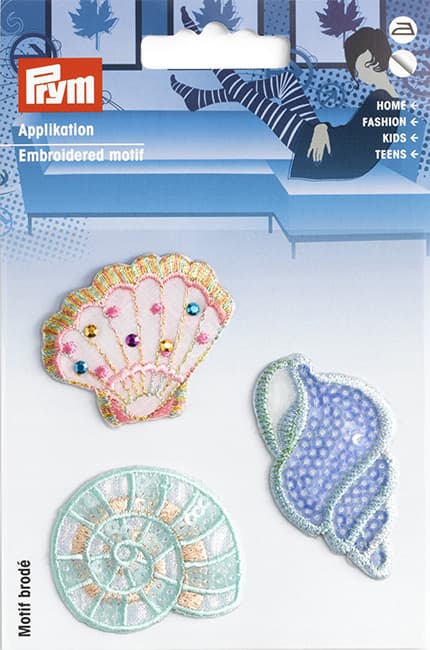 Аппликация Ракушки 50х30мм, 33х43мм, 35х40мм (3шт)